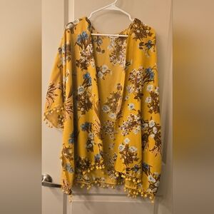 Umgee Mustard Floral Kimono